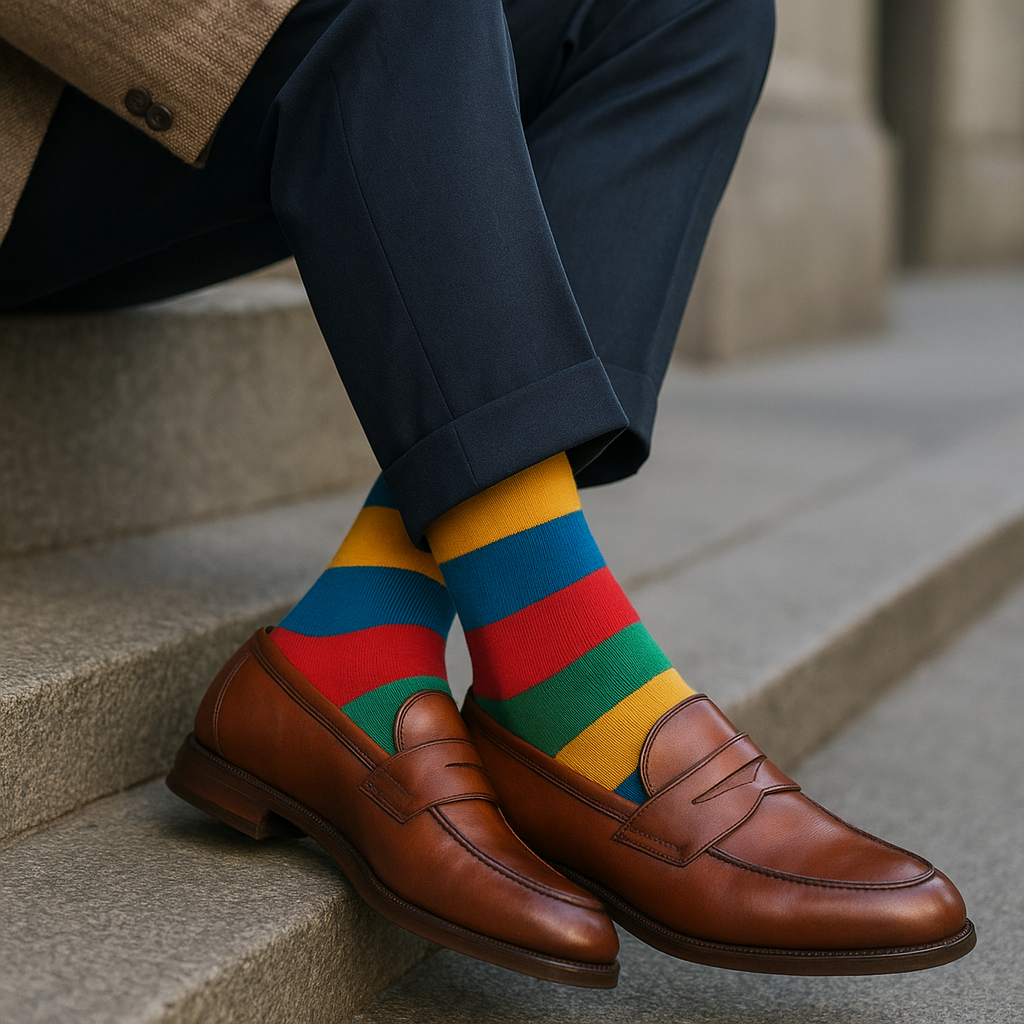 Jak stylowo nosić kolorowe skarpety